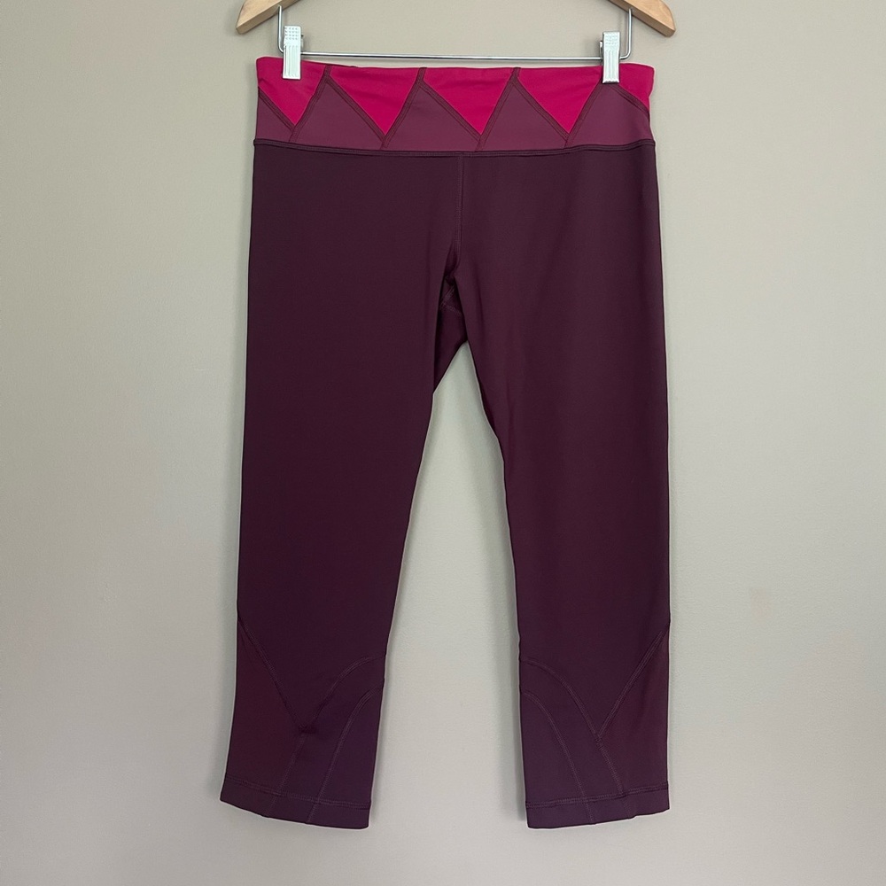 {Lululemon} Run: Inspire Crop II Leggings in Bordeaux Drama / Fa14 Quilt 25 - 10